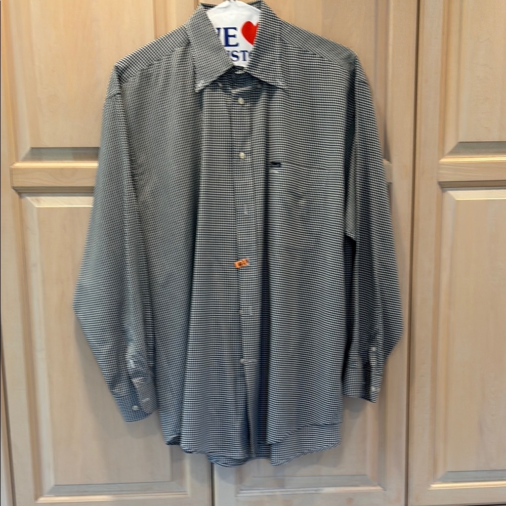 Faconnable Black and White Casual Button Down Shirt